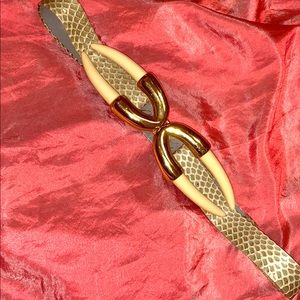 Vintage Alexis Kirk Snake Skin Adjustable Belt